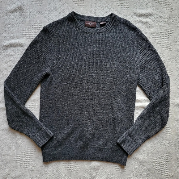 Men's textured cotton crewneck sweater  by Black Brown 1826. - Picture 1 of 9